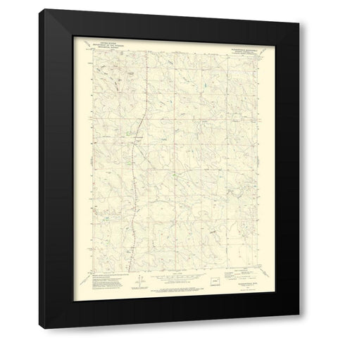 Pleasantdale Wyoming Quad - USGS 1971 Black Modern Wood Framed Art Print by USGS