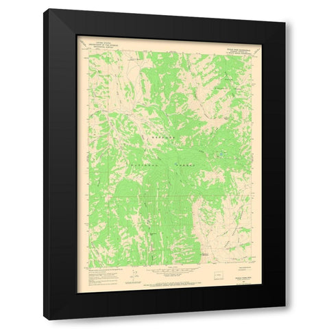 Pickle Pass Wyoming Quad - USGS 1965 Black Modern Wood Framed Art Print with Double Matting by USGS