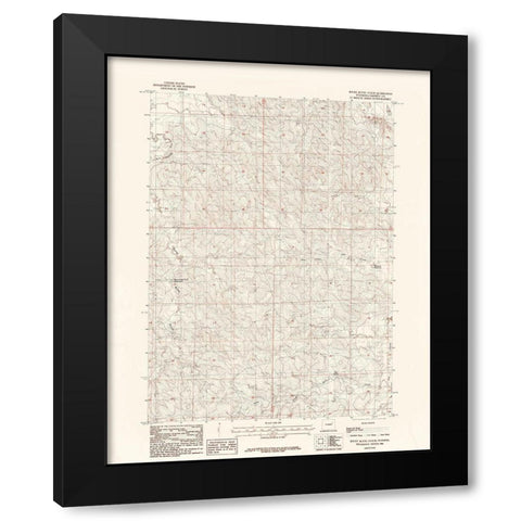 Rocky Butte Gulch Wyoming Quad - USGS 1984 Black Modern Wood Framed Art Print with Double Matting by USGS
