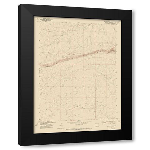 South West Red Desert Wyoming Quad - USGS 1970 Black Modern Wood Framed Art Print with Double Matting by USGS