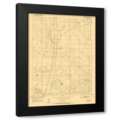 Reefs Wyoming Quad - USGS 1951 Black Modern Wood Framed Art Print by USGS