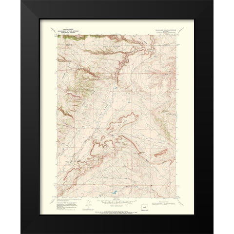 Roughlock Hill Wyoming Quad - USGS 1968 Black Modern Wood Framed Art Print by USGS
