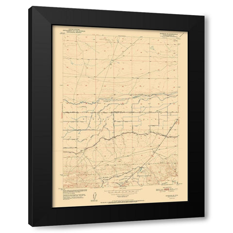 Riverton Wyoming Quad - USGS 1952 Black Modern Wood Framed Art Print with Double Matting by USGS