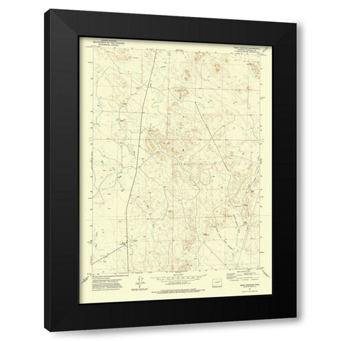 Reno Junction Wyoming Quad - USGS 1971 Black Modern Wood Framed Art Print by USGS