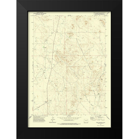 Reno Junction Wyoming Quad - USGS 1971 Black Modern Wood Framed Art Print by USGS
