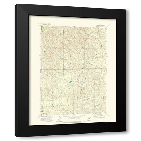 North East Rozet Wyoming Quad - USGS 1971 Black Modern Wood Framed Art Print with Double Matting by USGS