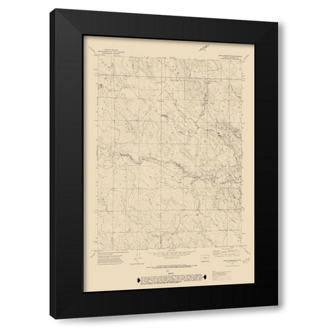 Reno Reservoir Wyoming Quad - USGS 1971 Black Modern Wood Framed Art Print with Double Matting by USGS