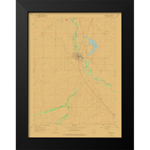 Saratoga Wyoming Quad - USGS 1961 Black Modern Wood Framed Art Print by USGS