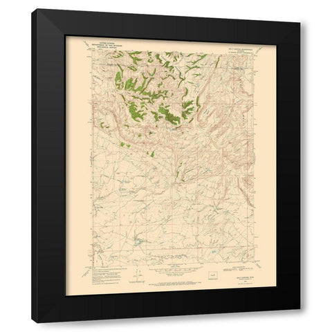 Salt Canyon Wyoming Quad - USGS 1968 Black Modern Wood Framed Art Print with Double Matting by USGS