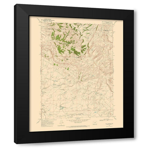 Salt Canyon Wyoming Quad - USGS 1968 Black Modern Wood Framed Art Print by USGS