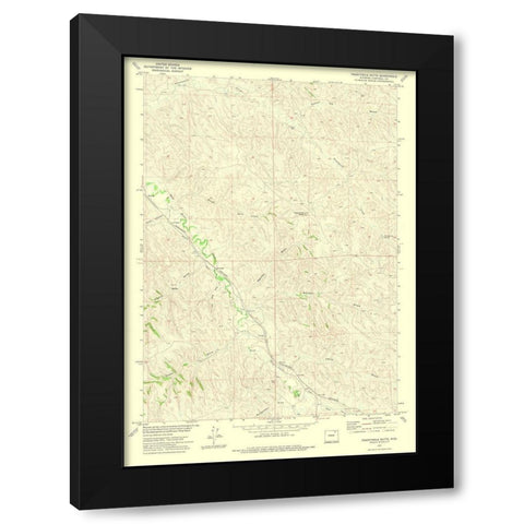 Twentymile Butte Wyoming Quad - USGS 1972 Black Modern Wood Framed Art Print with Double Matting by USGS