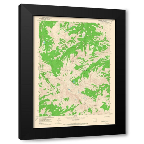 Turquoise Lake Wyoming Quad - USGS 1965 Black Modern Wood Framed Art Print with Double Matting by USGS