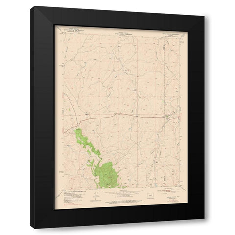 Taylor Ranch Wyoming Quad - USGS 1954 Black Modern Wood Framed Art Print with Double Matting by USGS