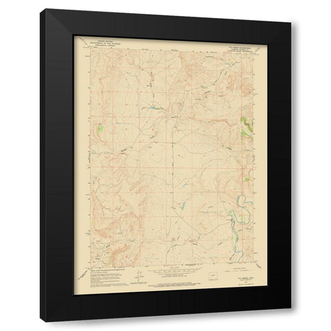 TTT Ranch Wyoming Quad - USGS 1961 Black Modern Wood Framed Art Print with Double Matting by USGS