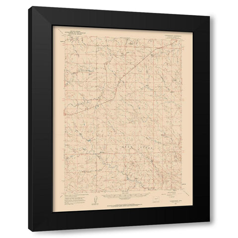 Turnercrest Wyoming Quad - USGS 1960 Black Modern Wood Framed Art Print with Double Matting by USGS