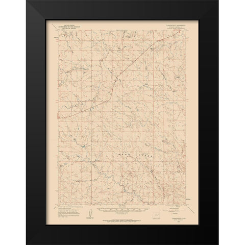 Turnercrest Wyoming Quad - USGS 1960 Black Modern Wood Framed Art Print by USGS