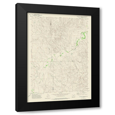 North East Whitetail Creek Wyoming Quad - USGS Black Modern Wood Framed Art Print by USGS