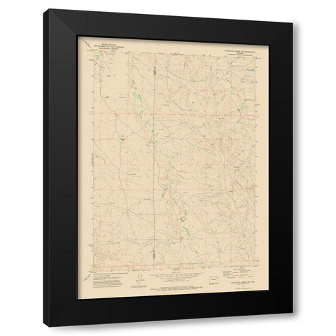 South East Whitetail Creek Wyoming Quad - USGS Black Modern Wood Framed Art Print by USGS