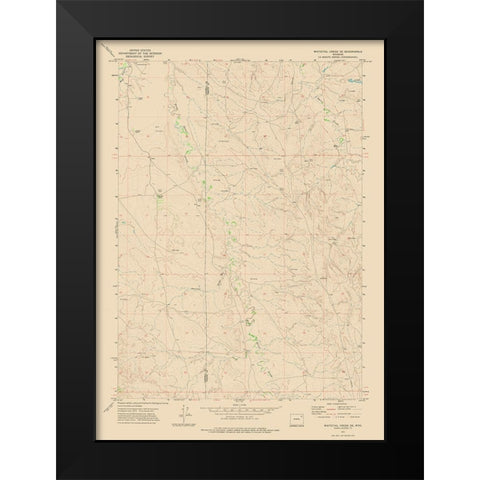 South East Whitetail Creek Wyoming Quad - USGS Black Modern Wood Framed Art Print by USGS