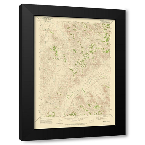 South West Weston Wyoming Quad - USGS 1972 Black Modern Wood Framed Art Print with Double Matting by USGS