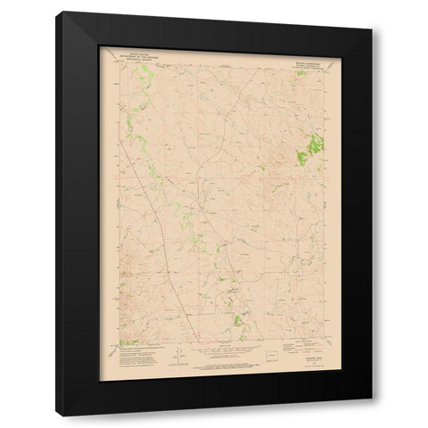 Weston Wyoming Quad - USGS 1972 Black Modern Wood Framed Art Print with Double Matting by USGS