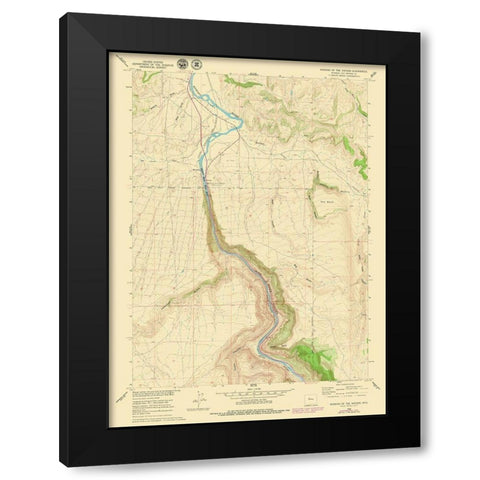 Wedding of The Waters Wyoming Quad - USGS 1960 Black Modern Wood Framed Art Print with Double Matting by USGS