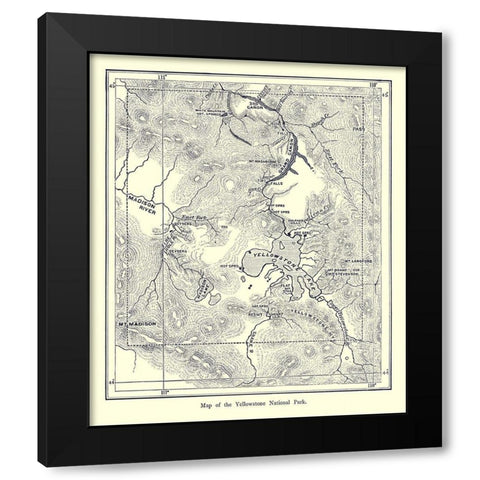 Yellowstone National Park, Wyoming - 1872 Black Modern Wood Framed Art Print by Unknown