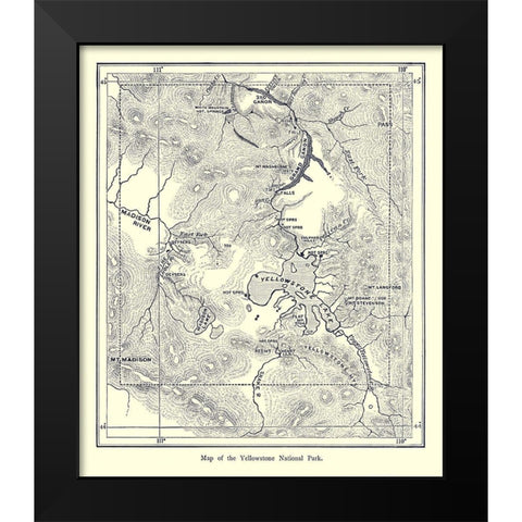 Yellowstone National Park, Wyoming - 1872 Black Modern Wood Framed Art Print by Unknown