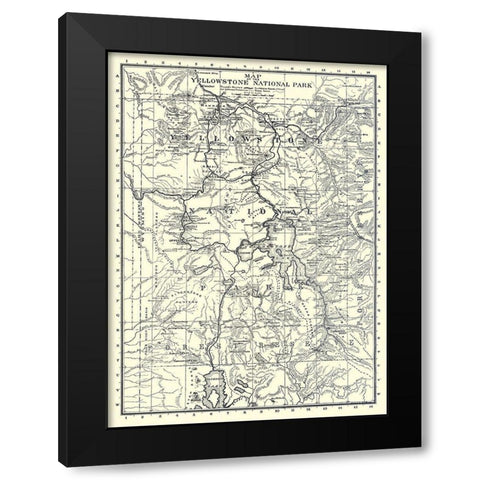 Yellowstone National Park, Wyoming - Brown 1895 Black Modern Wood Framed Art Print by Brown