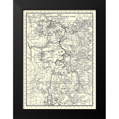 Yellowstone National Park, Wyoming - Brown 1895 Black Modern Wood Framed Art Print by Brown