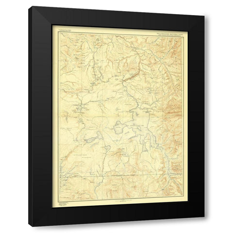 Yellowstone National Park Wyoming - USGS 1885 Black Modern Wood Framed Art Print with Double Matting by USGS