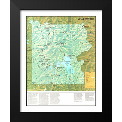 Yellowstone National Park - US Park Services 1972 Black Modern Wood Framed Art Print by Park Services