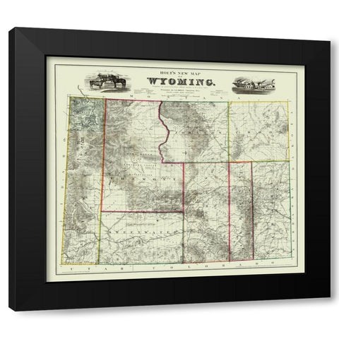 Wyoming - Holt 1883 Black Modern Wood Framed Art Print by Holt