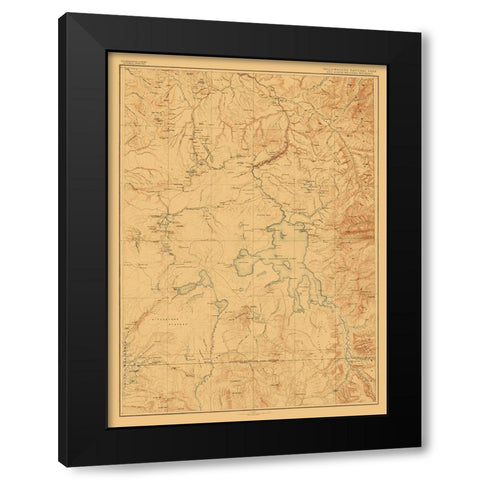 Yellowstone National Park Wyoming - USGS 1885 Black Modern Wood Framed Art Print with Double Matting by USGS