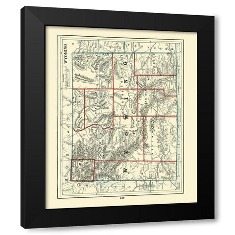 Wyoming - Rathbun 1893 Black Modern Wood Framed Art Print by Rathbun