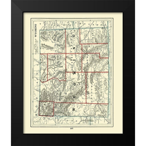 Wyoming - Rathbun 1893 Black Modern Wood Framed Art Print by Rathbun
