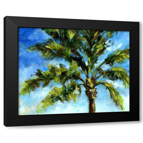 Island Palm II Black Modern Wood Framed Art Print with Double Matting by Brey