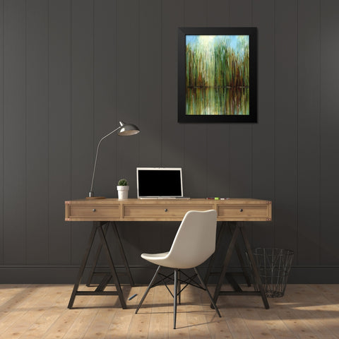 Reflections Black Modern Wood Framed Art Print by Brey
