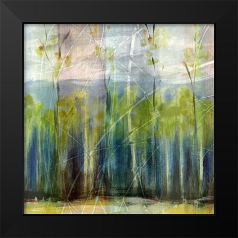 Spring Abstraction Black Modern Wood Framed Art Print by Brey