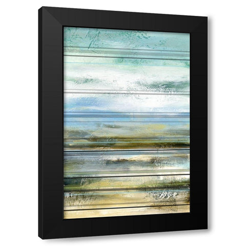 Seaside Panel II Black Modern Wood Framed Art Print with Double Matting by Brey