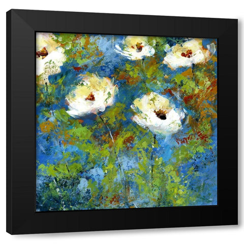 Summer Blue I Black Modern Wood Framed Art Print with Double Matting by Brey