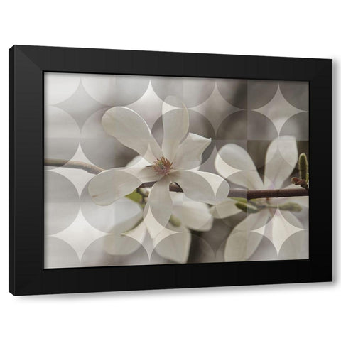Floral Design Grays Black Modern Wood Framed Art Print by Bartola
