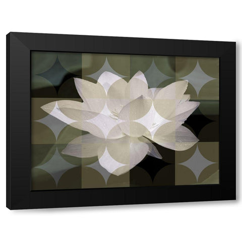Floral Design III Black Modern Wood Framed Art Print with Double Matting by Bartola