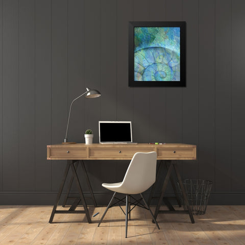 La Concha II Blue Black Modern Wood Framed Art Print by Bartola