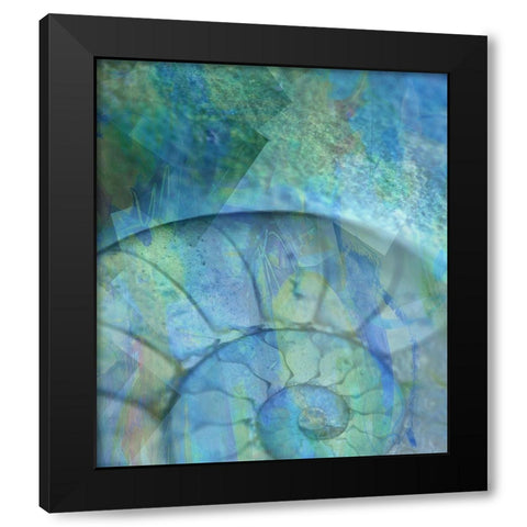 La Concha II Blue Black Modern Wood Framed Art Print with Double Matting by Bartola
