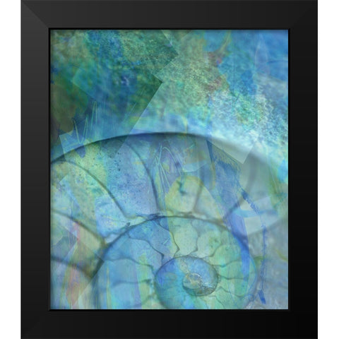 La Concha II Blue Black Modern Wood Framed Art Print by Bartola