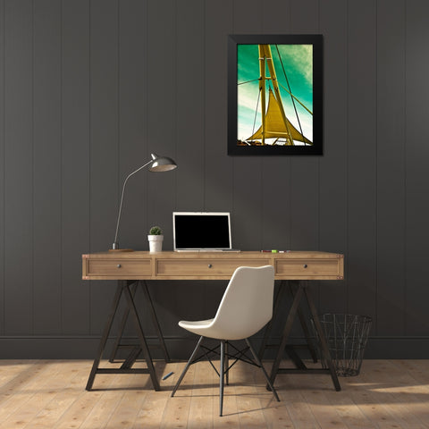 Sailing Tempe II Black Modern Wood Framed Art Print by Bartola