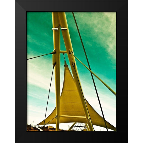Sailing Tempe II Black Modern Wood Framed Art Print by Bartola
