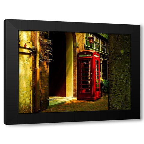 Tardis Black Modern Wood Framed Art Print by Bartola