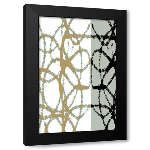 Links III Black Modern Wood Framed Art Print with Double Matting by Franklin